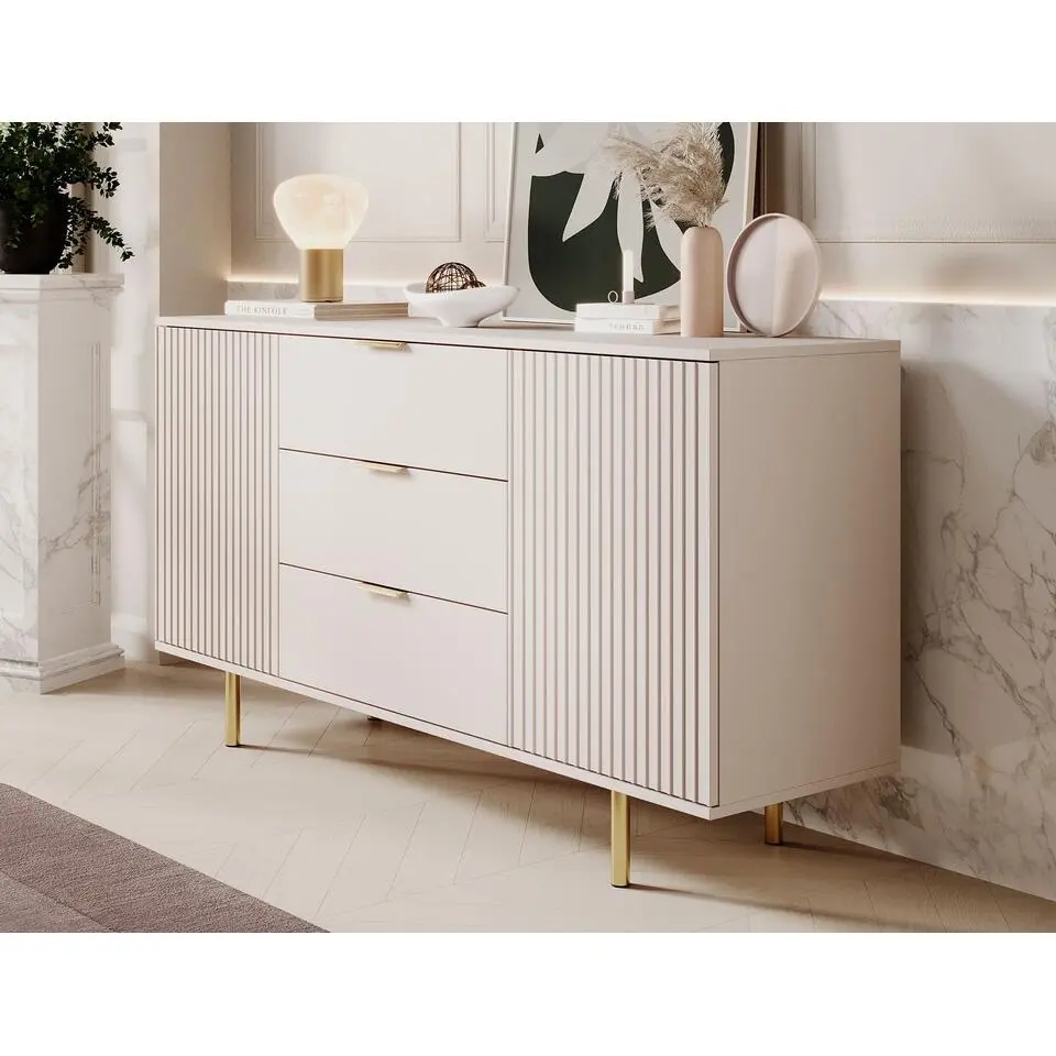 Meubella - Dressoir Nicola - Beige - 150 cm