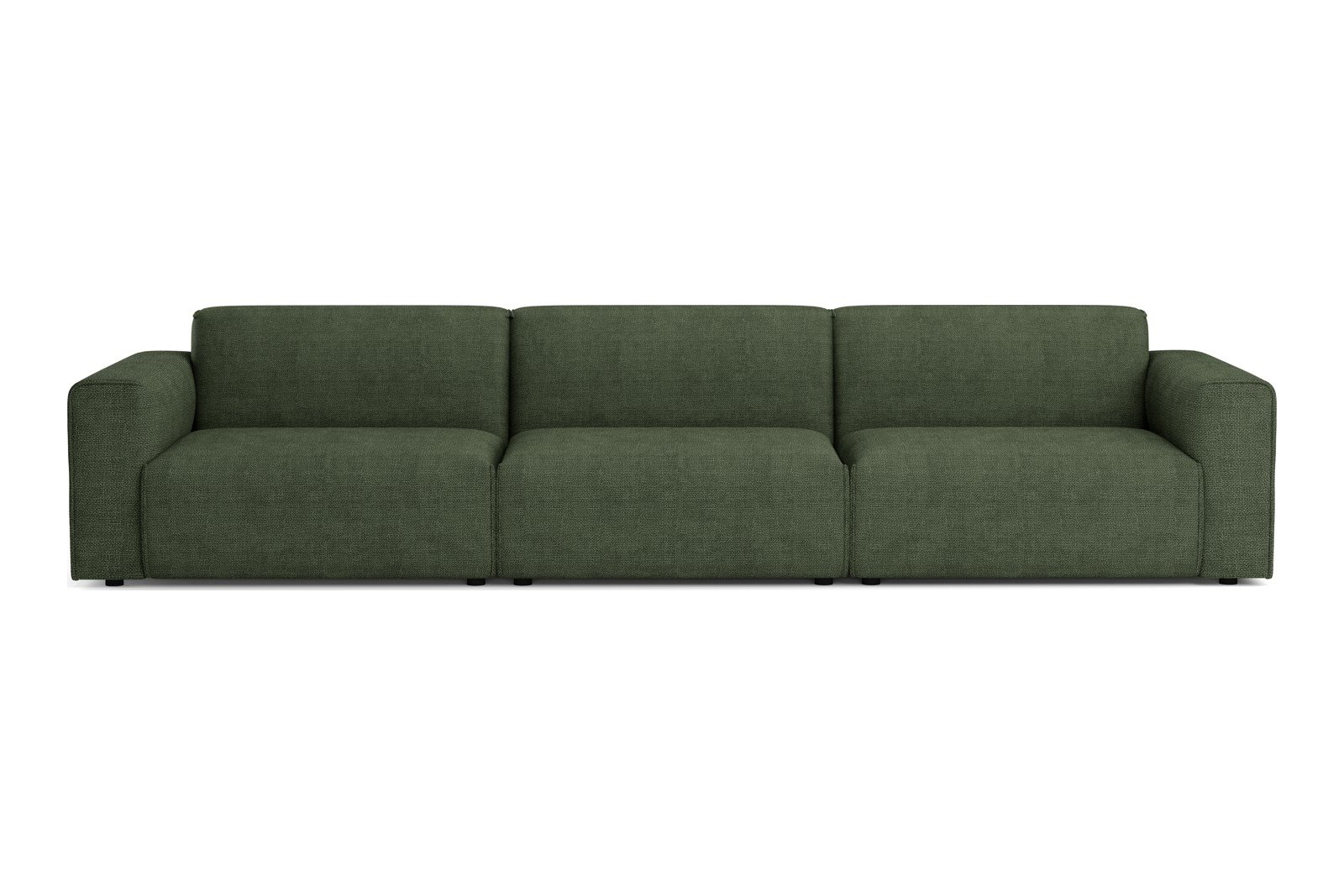 Monaco Lux 3,5-seter sofa Tekstil Fjord 11 Winter Moss med sorte ben. Lux komfort.