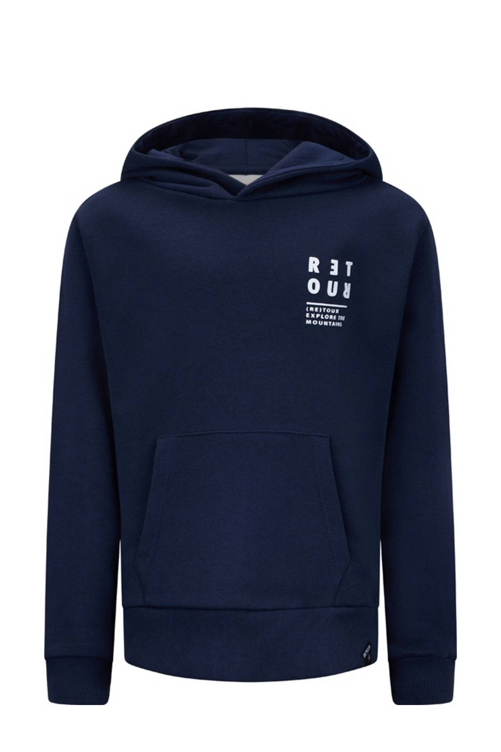 Retour Jeans hoodie Czar met printopdruk donkerblauw