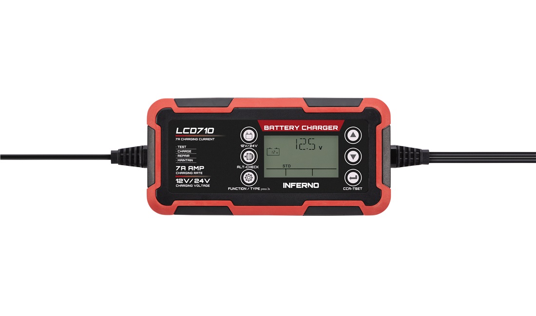 Inferno LCD 12/24V 3.5/7A Batterilader