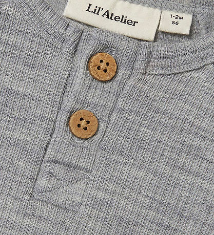 Lil Atelier Body l/æ - NbmFaBlå - Grey Melange