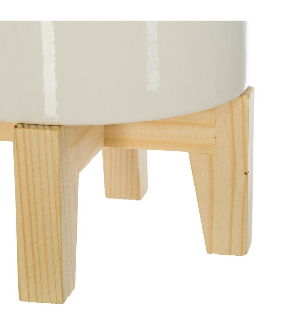 Plante artificielle palmier dans un pot en céramique pied en bois h 72 cm