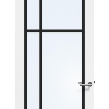 Arne & Bodil binnendeur ABD501 blank glas - wit afgelakt - glaslat diep zwart