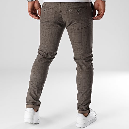 Pantalon A Carreaux Marron