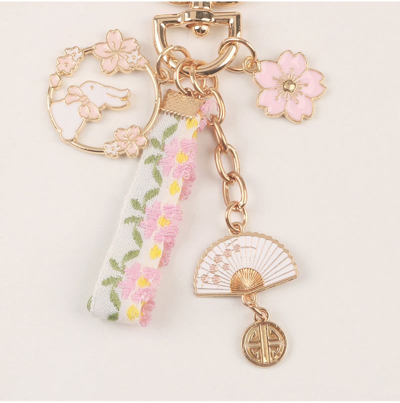 Jenorey - Sleutelhanger met konijnensakura-riem en imitatieparel als tashanger (verschillende ontwerpen)