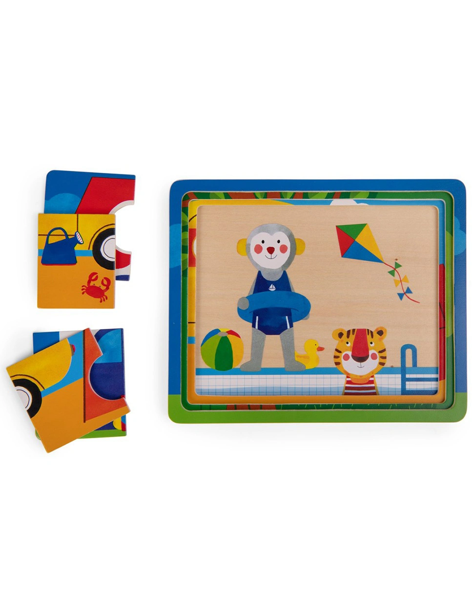 Lagenpuzzle POPIPOP 18-teilig in bunt