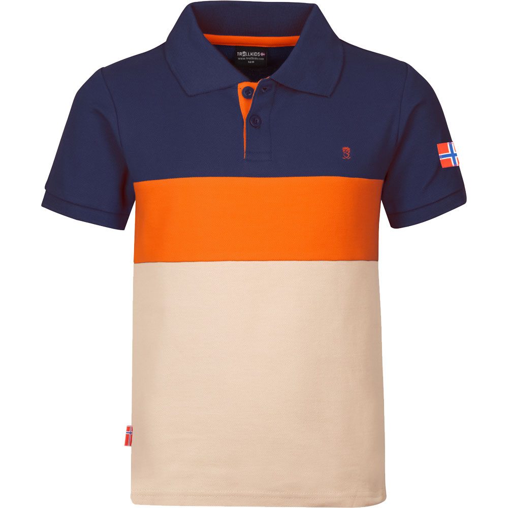 Trollkids Eikefjord Polo Shirt Kinder desert