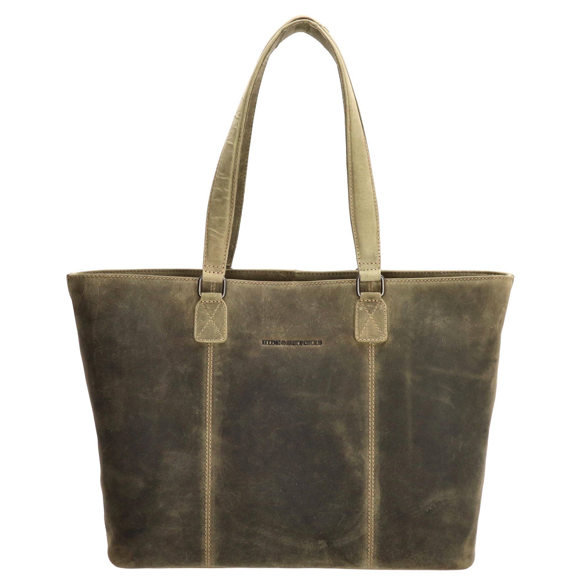 Hide & Stitches Idaho Laptoptas 15,6 inch Olijfgroen