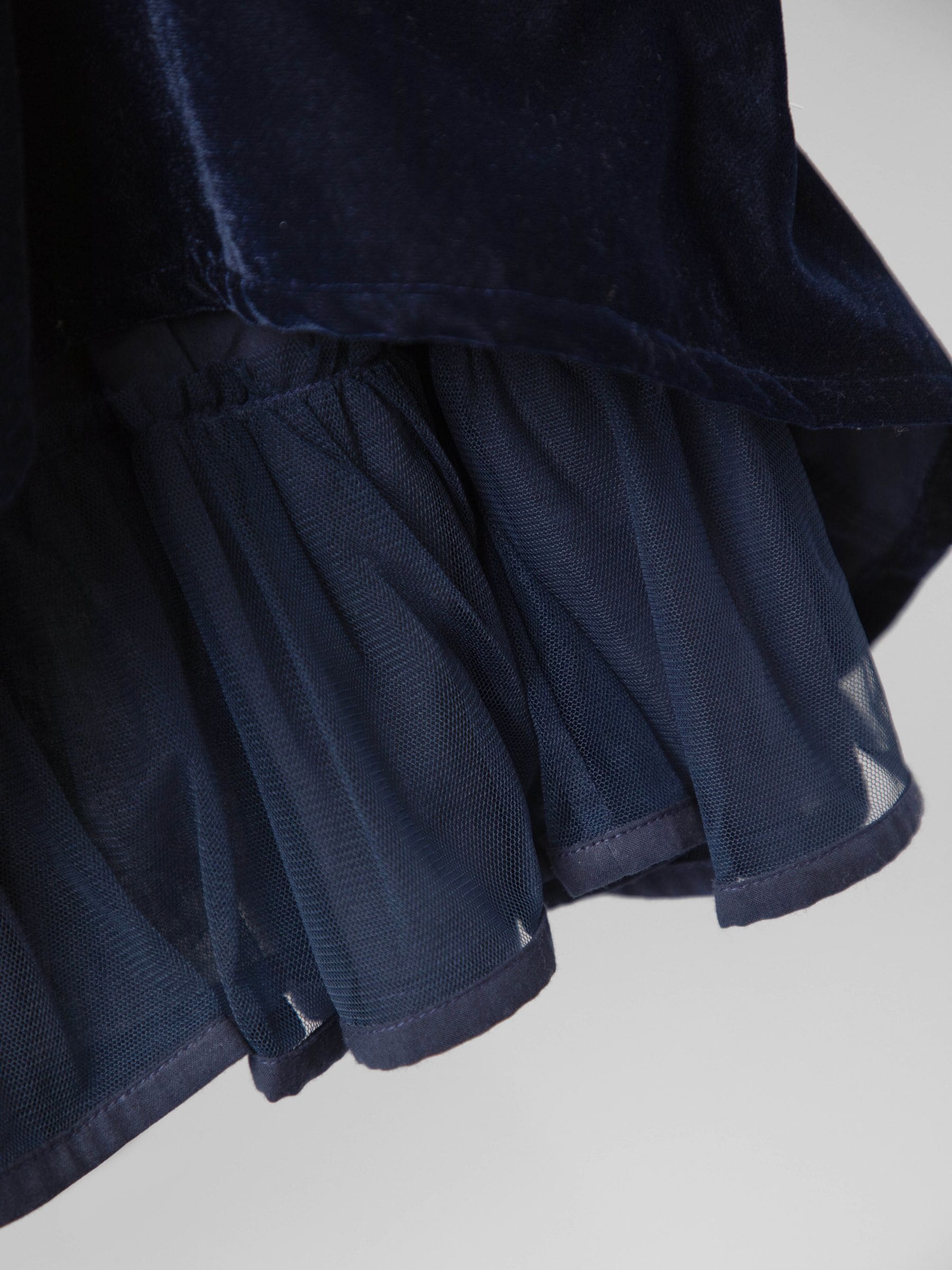 Donkerblauw - JoJo Maman Bébé Smocked Waist Velvet Party Dress