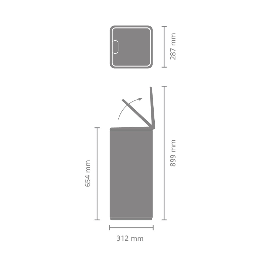 Brabantia Bo Touch Bin Prullenbak 30 L - Mineral Infinite Grey