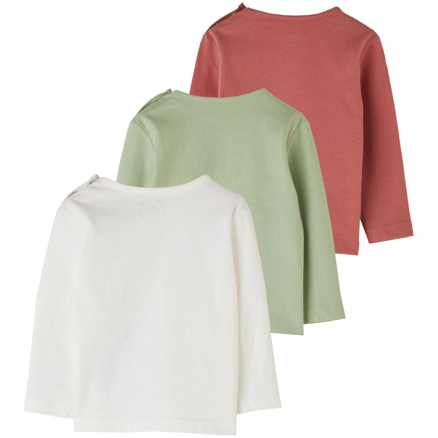 s.Oliver Langarmshirt 3er Pack weißgrünrot