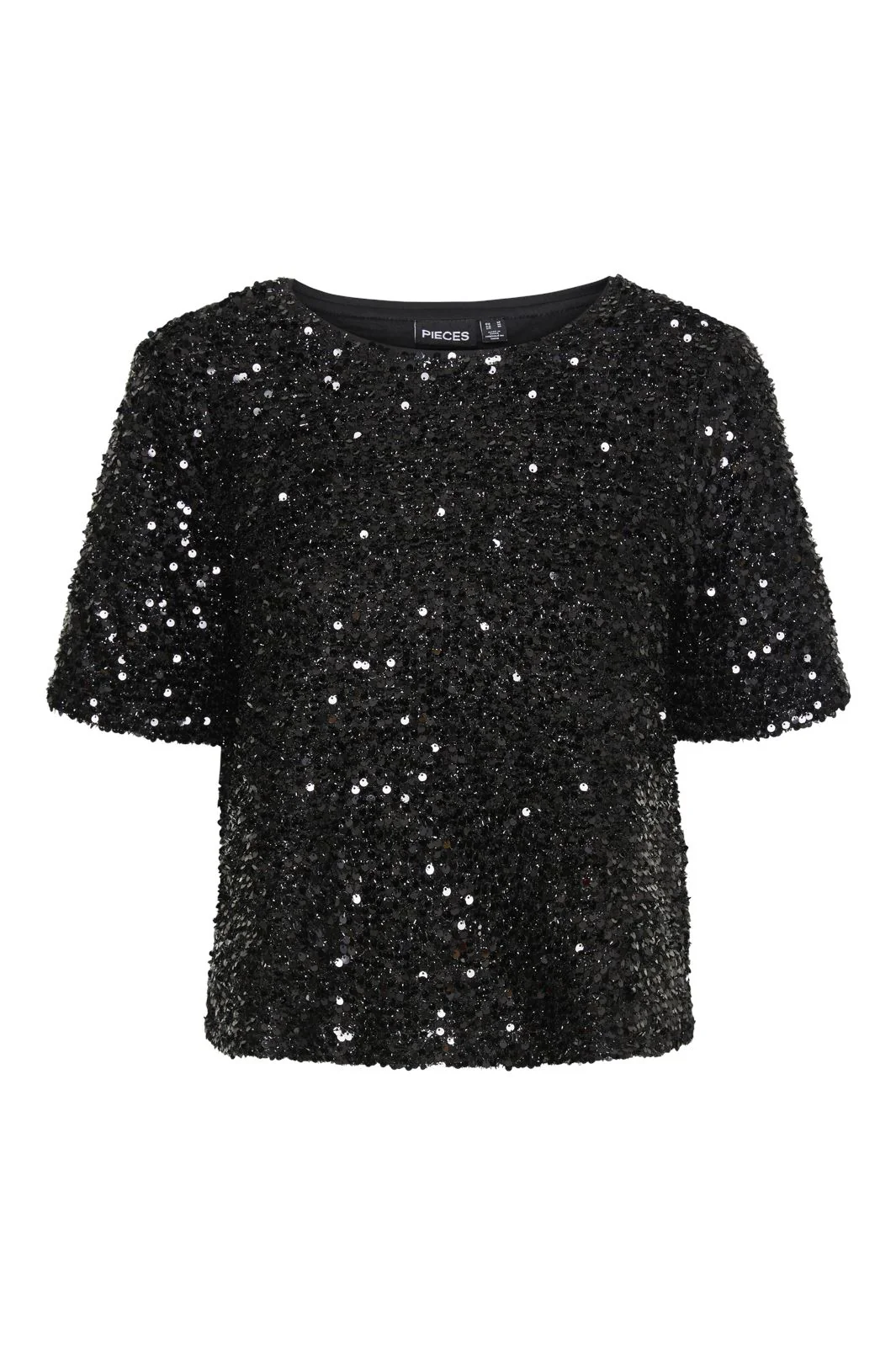 Pieces Pcserena Sequin Ss O-Neck Top Mm 4537226 black black sequince