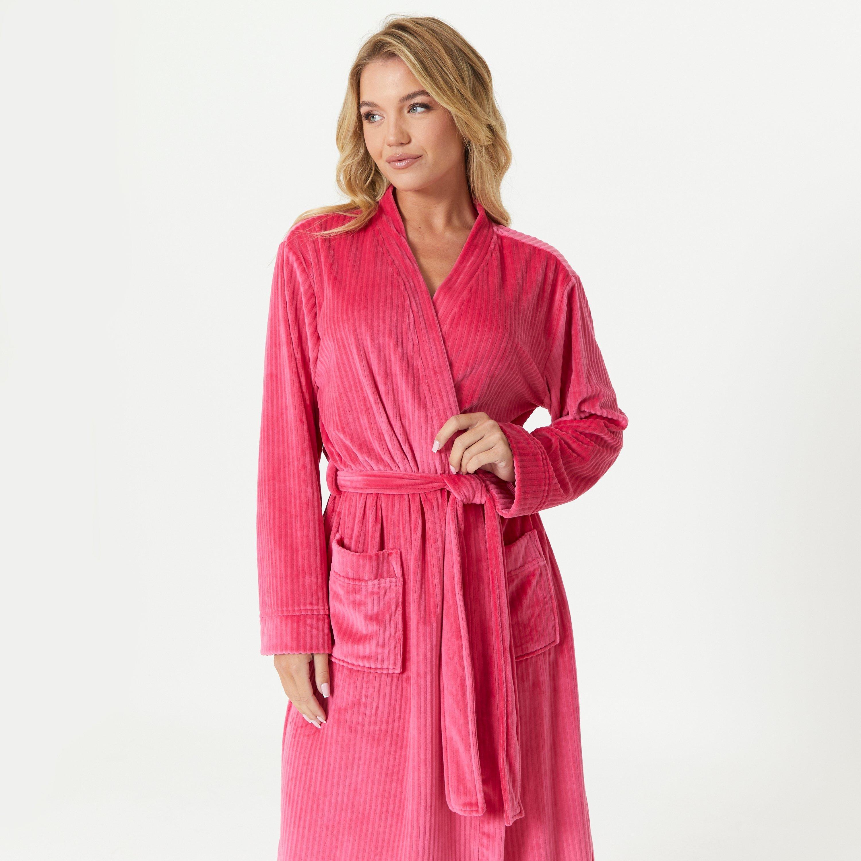 Be You Ribbed Ribbed Texture Longline Robe