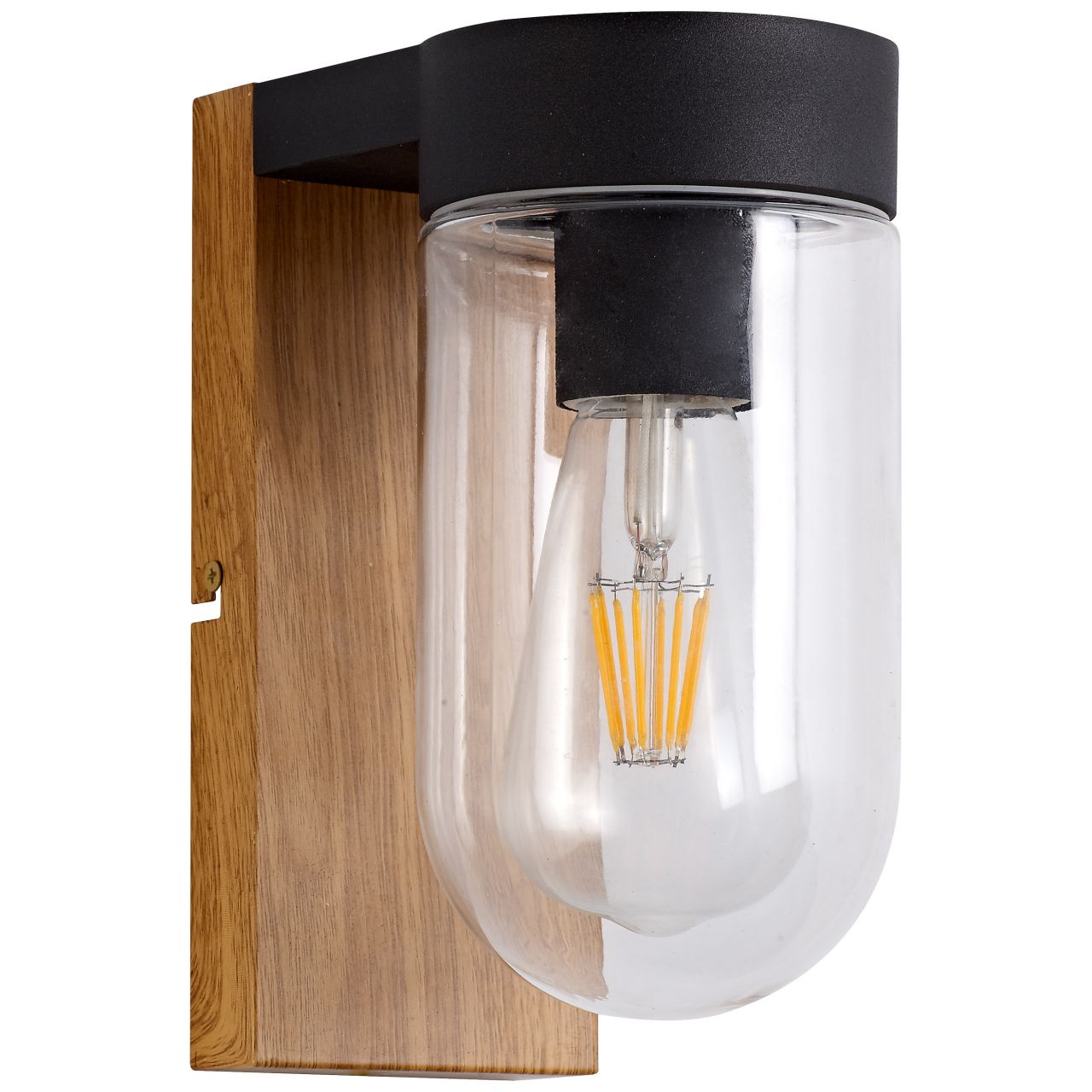 BRILLIANT Lampe Cabar Außenwandleuchte holz dunkel/schwarz | 1x A60, E27, 40W, geeignet für Normallampen (nicht enthalten) | IP-Schutzart: 44 - spritzwassergeschützt