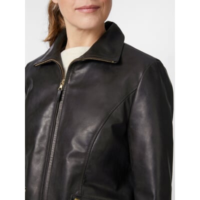 Damen-Roadsterjacke Pferdeleder, Schwarzbraun