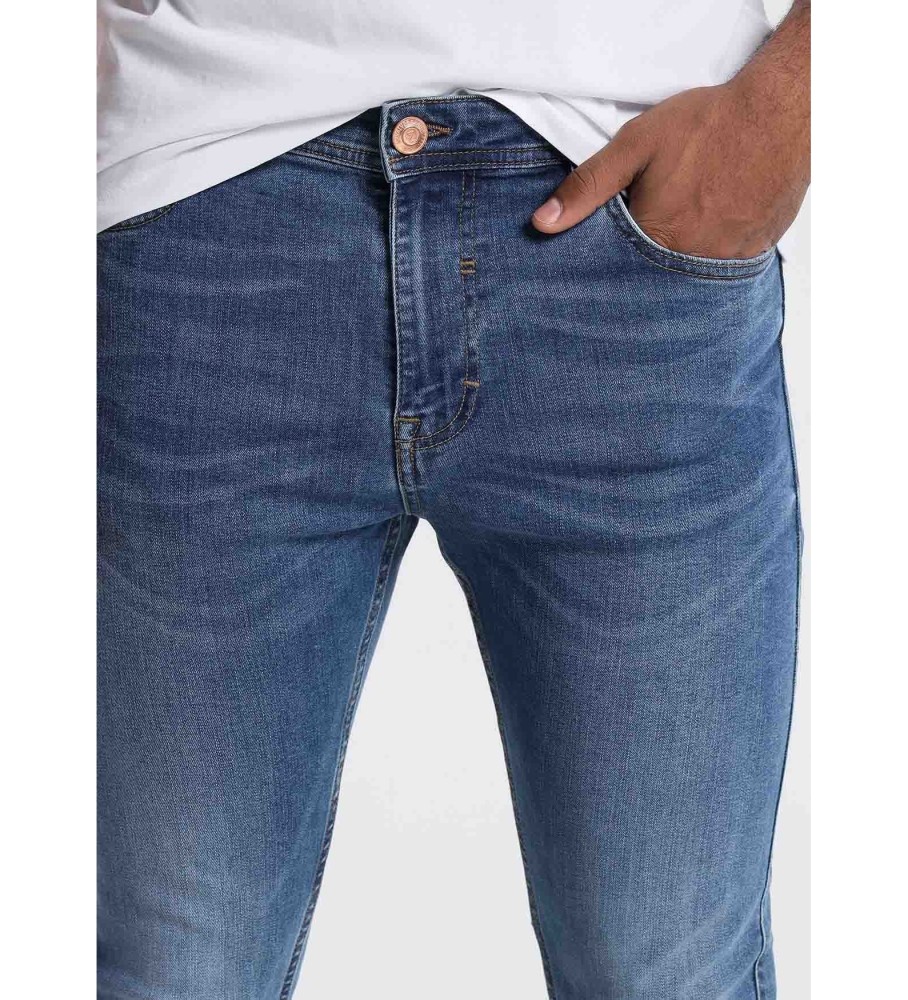 Calça jeans Six Valves, jeans azul médio, skinny.