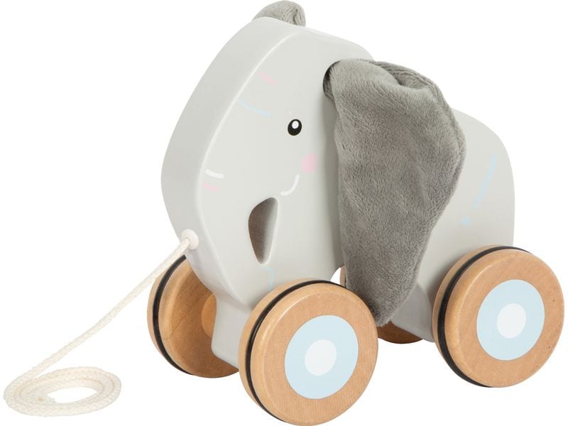 small foot Nachziehspielzeug Nachziehtier Elefant mit Knist Nachzieh-Elefant aus Holz mit knisternden Ohren