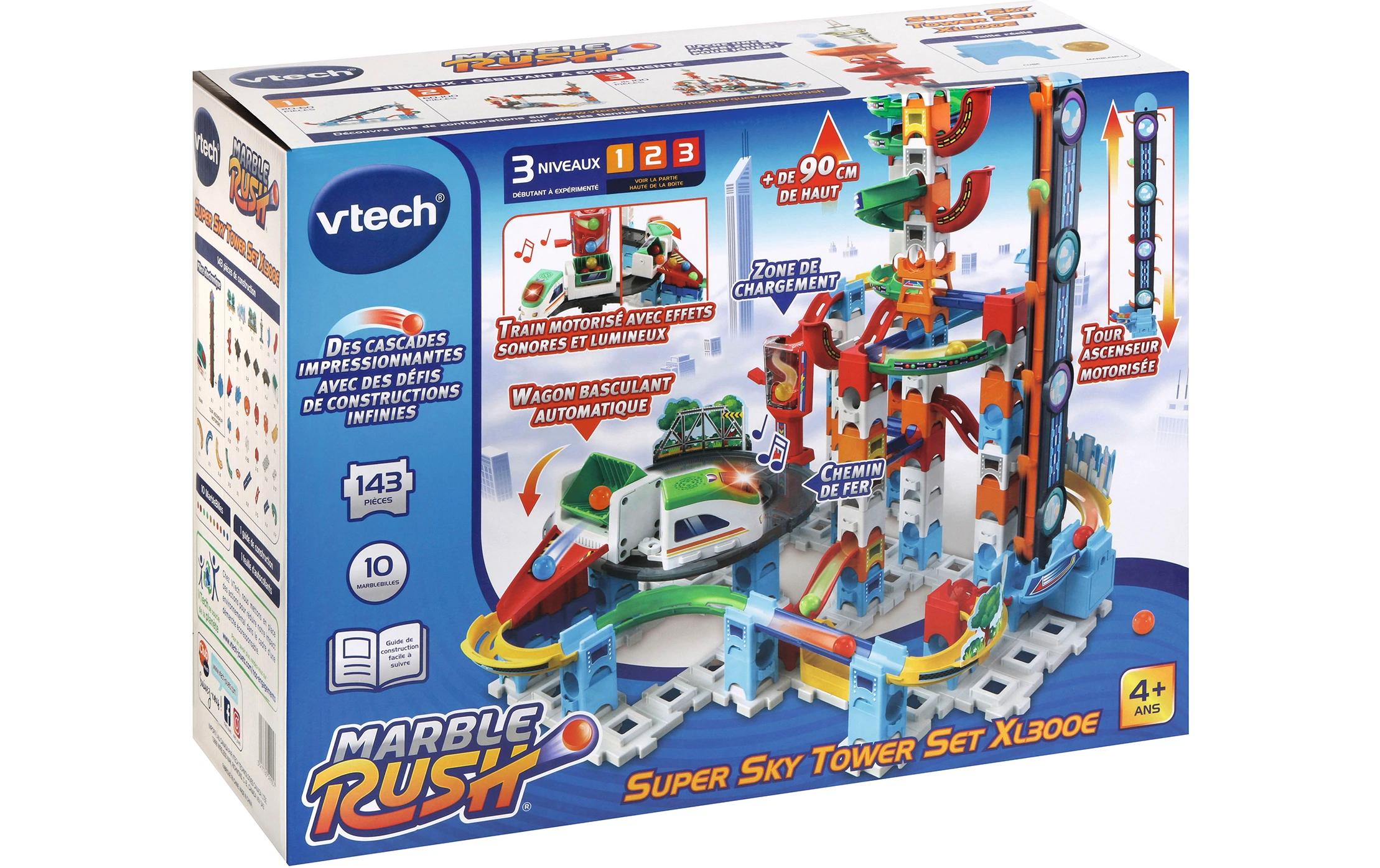 Kugelbahn Marble Rush Super Sky Tower Set XL300E -FR-Interaktive Murmelbahn