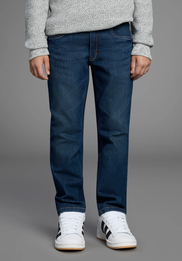 H.I.S Relax-fit-Jeans »Stretchjeans in gerader Form«, NEU: H.I.S für TEENS! Gerade Jeans in authentischer Waschung
