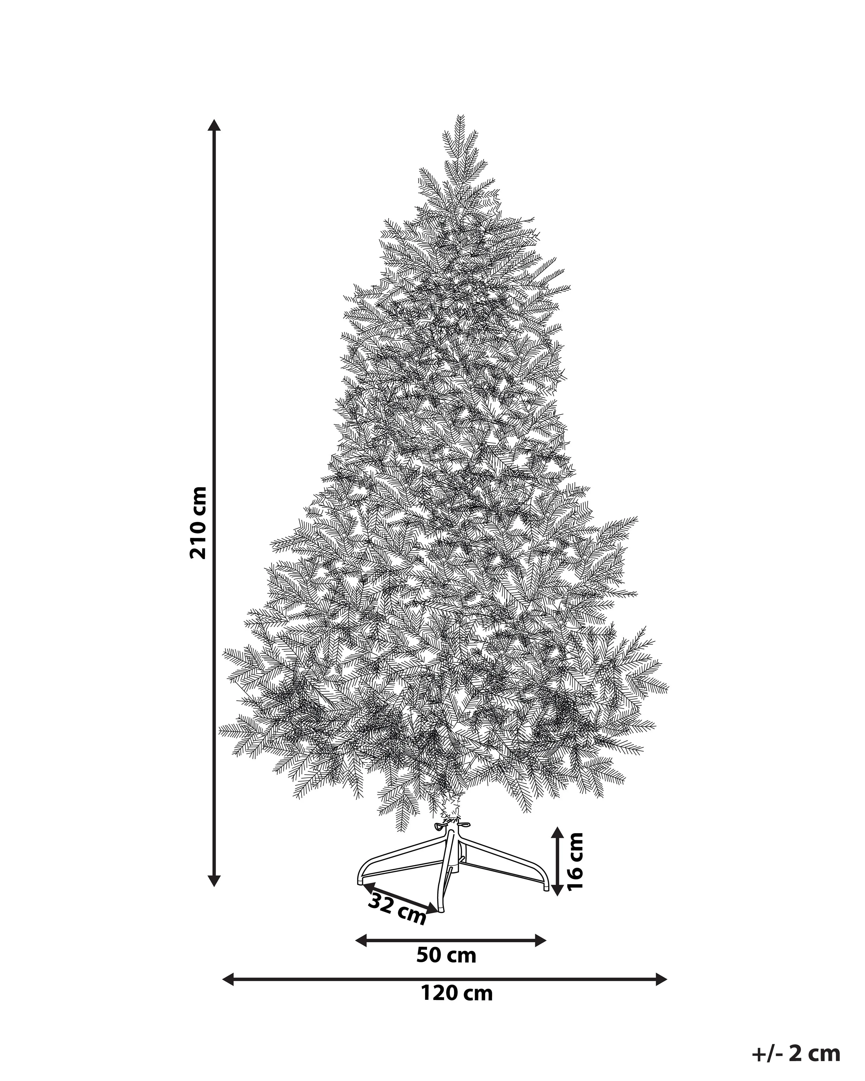 Besneeuwde kunstkerstboom LED TATLOW 210 cm Groen