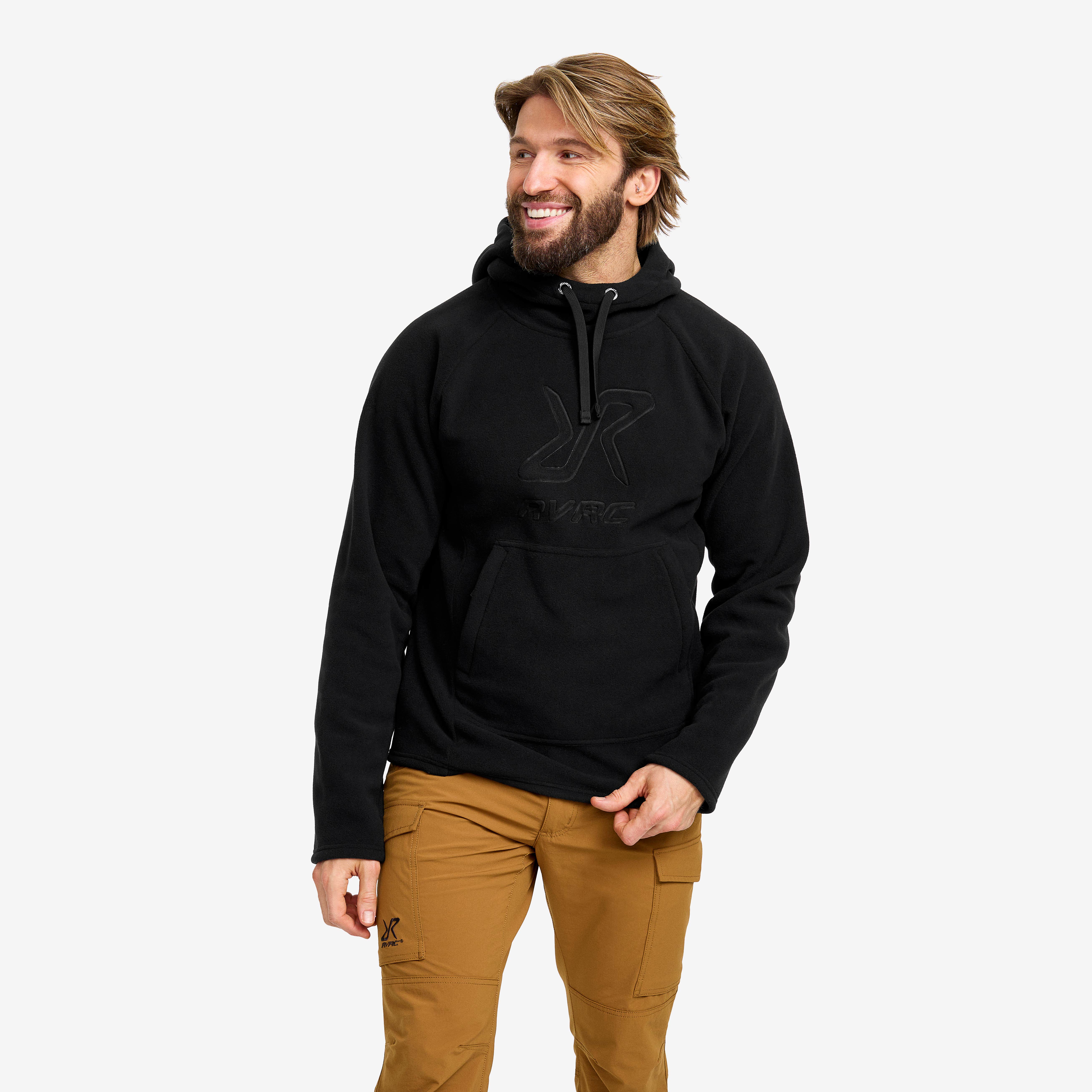 Polar Fleece Hoodie Herre Black