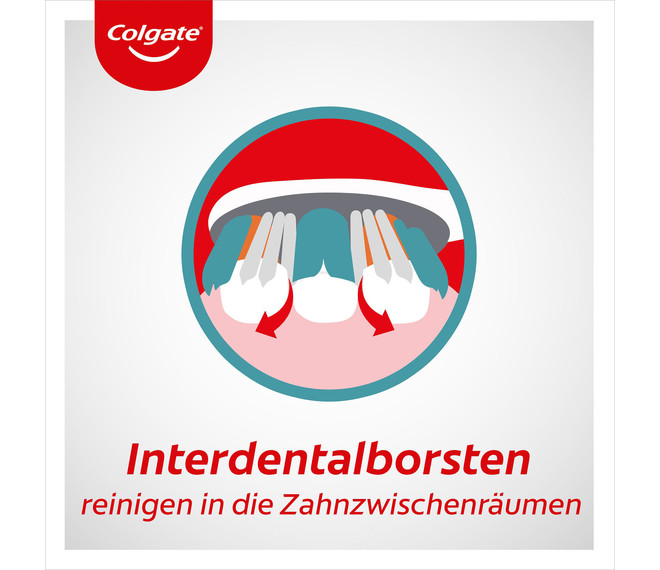 Colgate 360° Whole Mouth Clean Mittel Zahnbürste Entfernt bis zu 151% mehr Bakterien