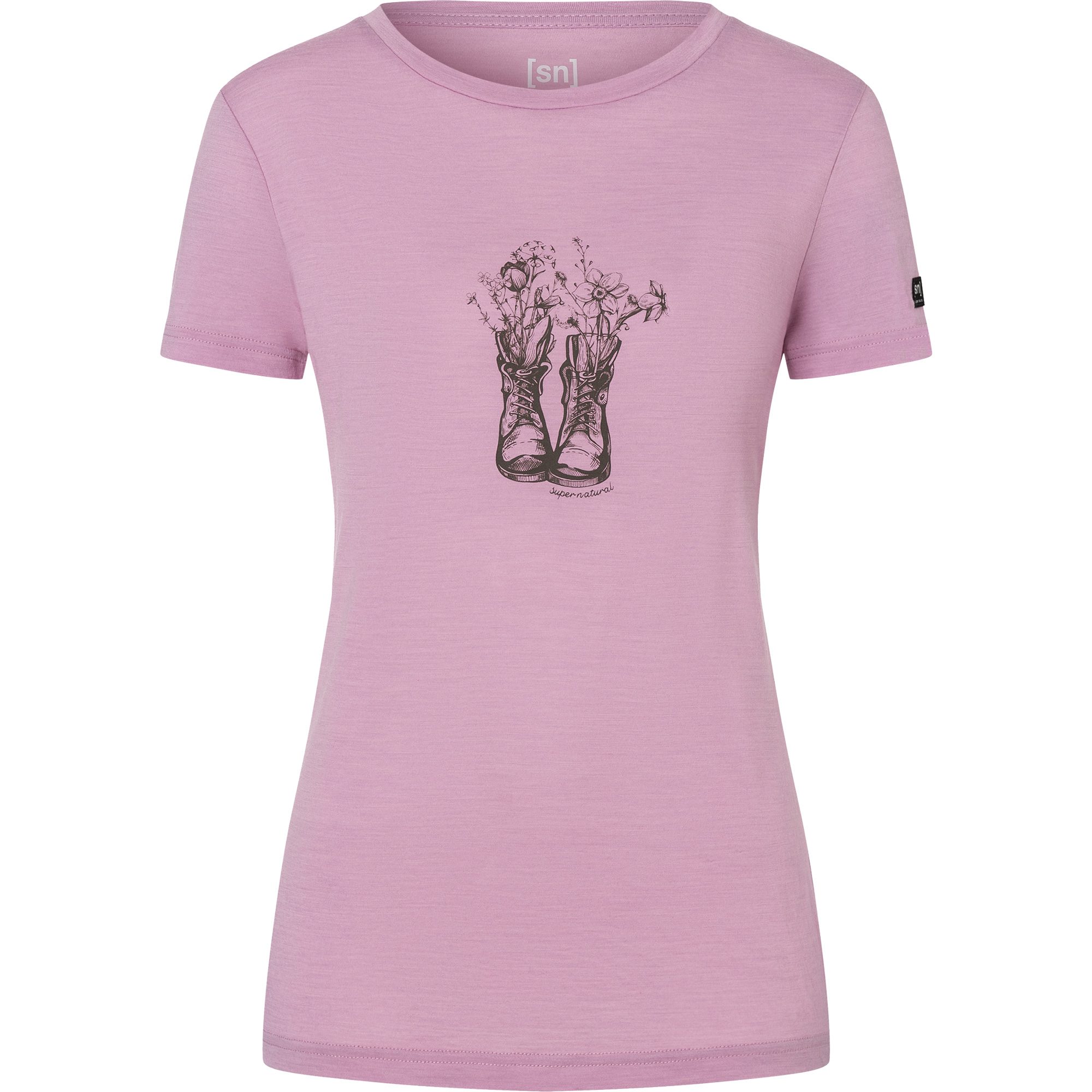 super.natural Flower Boots T-Shirt Damen mauve mist