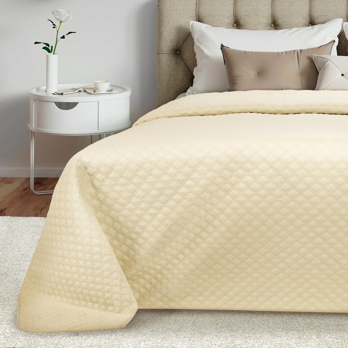 Beautissu Olivia Bedsprei 240x260cm Crème