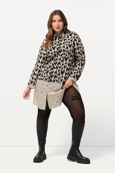Strumpf-Leggings, Mesh, Flock-Schriftzug, hochelastisch