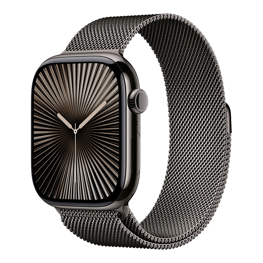 Apple Watch Series 10 GPS + Cellular - Titane Ardoise - Bracelet Milanais S/M - 46 mm