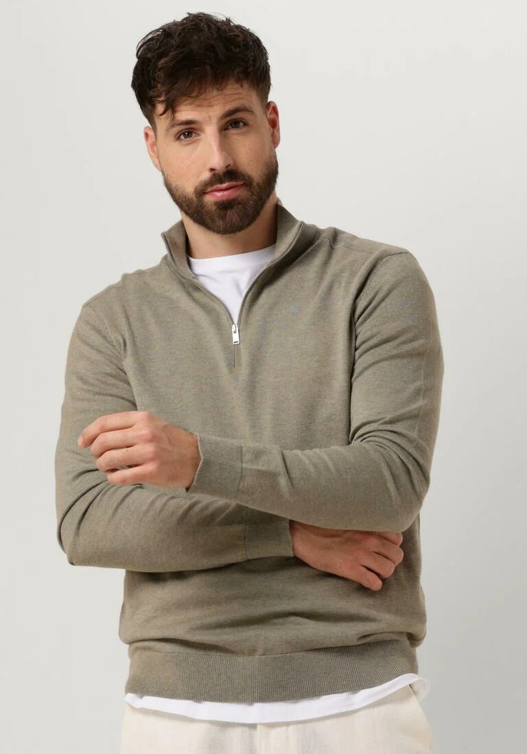 SELECTED HOMME groene selected homme trui slhberg half zip cardigan noos
