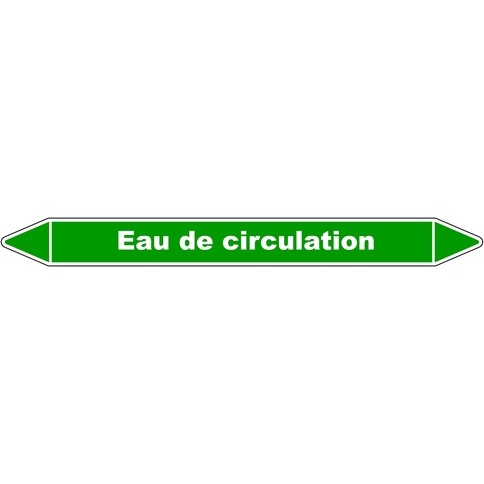 Marqueur Tuyauterie - Eau de Circulation - Vinyle Laminé