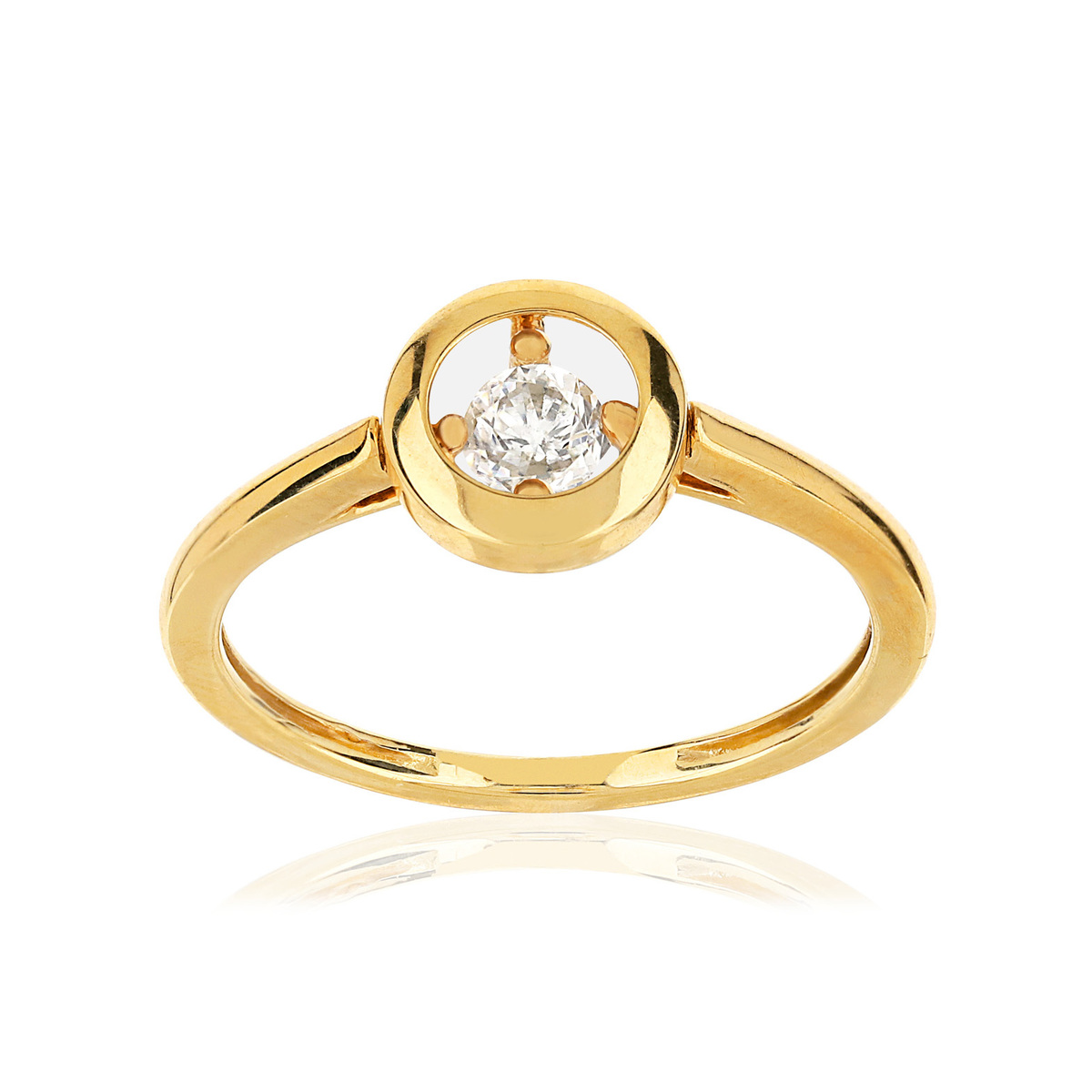 Bague or 375 diamant