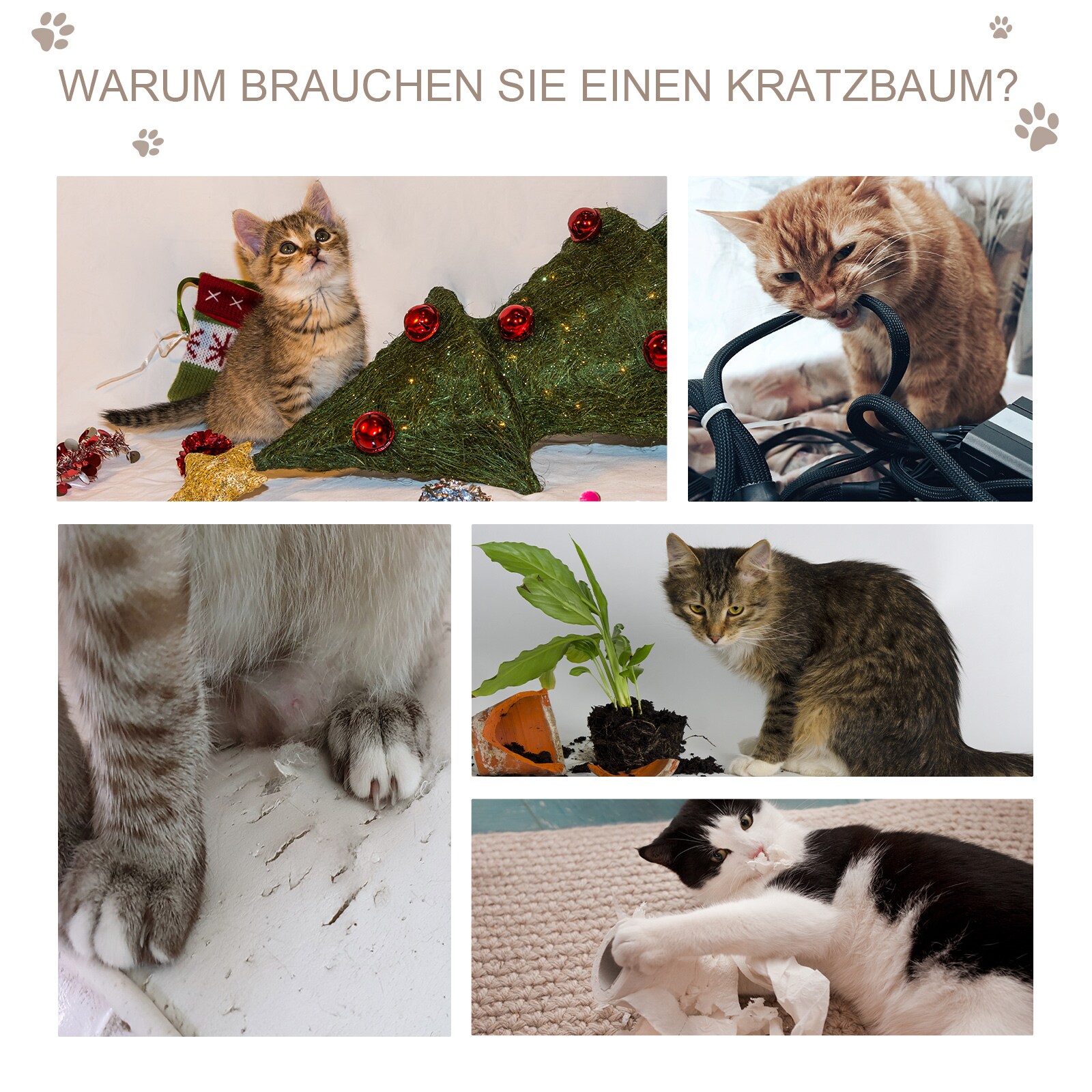 PawHut Katzenhöhle  mit Kratzbrett grau 48,5 x 30 x 30 cm (BxTxH)