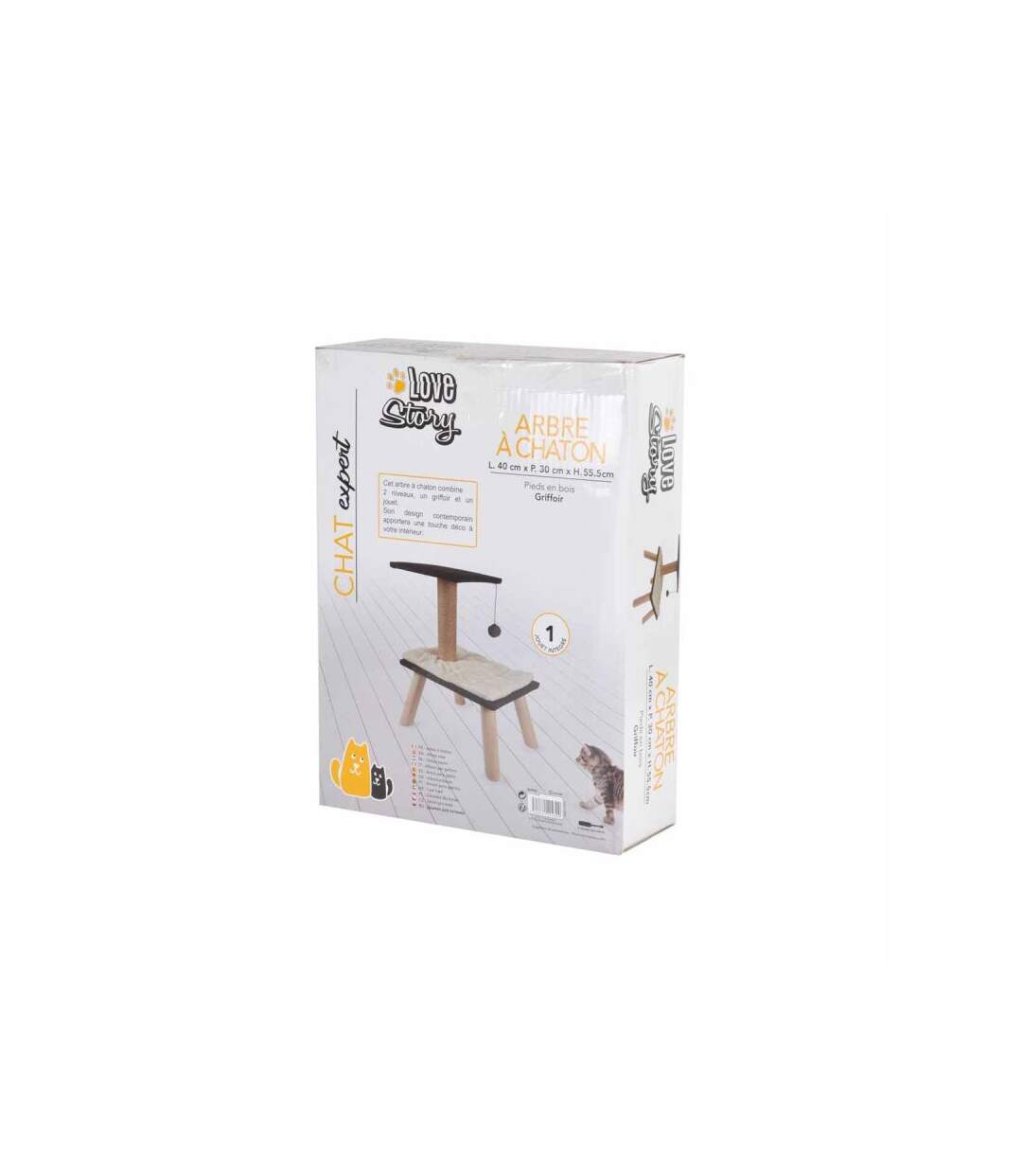Paris Prix - Arbre à Chaton Design 2 Plateformes 55cm Gris