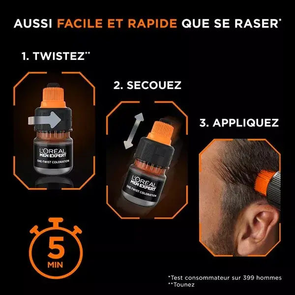 L'Oréal Paris Men Expert One-Twist Coloração para Cabelo nº 2 Castanho Natural
