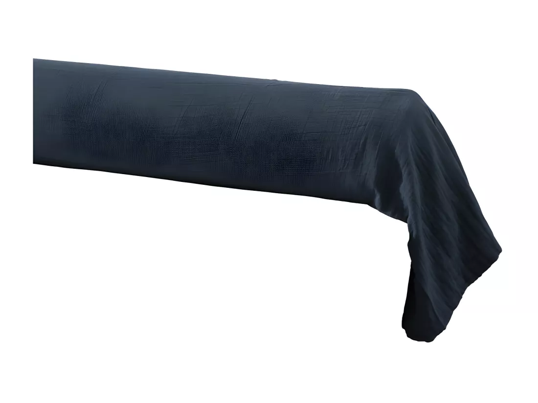 Housse de traversin L. 185 cm double gaze de coton bleu nuit - PEPA 3