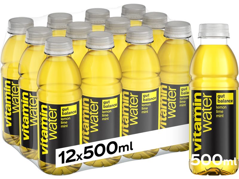 Vitamin Water Glacéau Vitamin Water Gut Balance 12 x 0.5 l Kalorienarmes Erfrischungsgetränk mit Zitronen-Limetten-Minzegeschmack