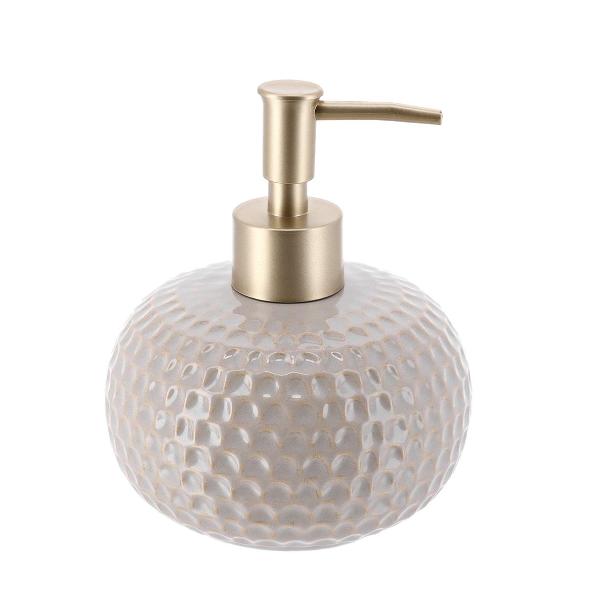DISTRIBUTEUR A SAVON GRES LAQUE FACON ECAILLE 440ML BEIGE