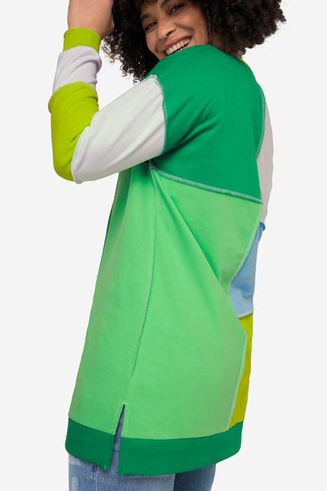 Sweater, Colorblocking-Druck, Rundhals, Langarm