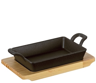 KÜCHENPROFI Servierpfanne BBQ 2-teilig schwarz/ braun
