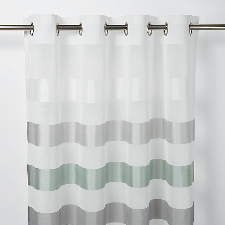 Voilage GoodHome Faga gris et blanc l.140 x H.260 cm