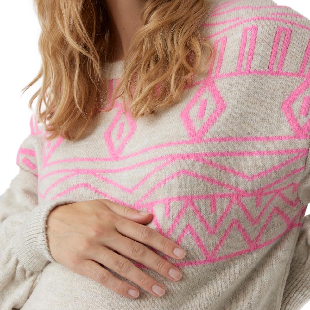 Mamalicious Pull Écru Femme Mamalicious Lilka