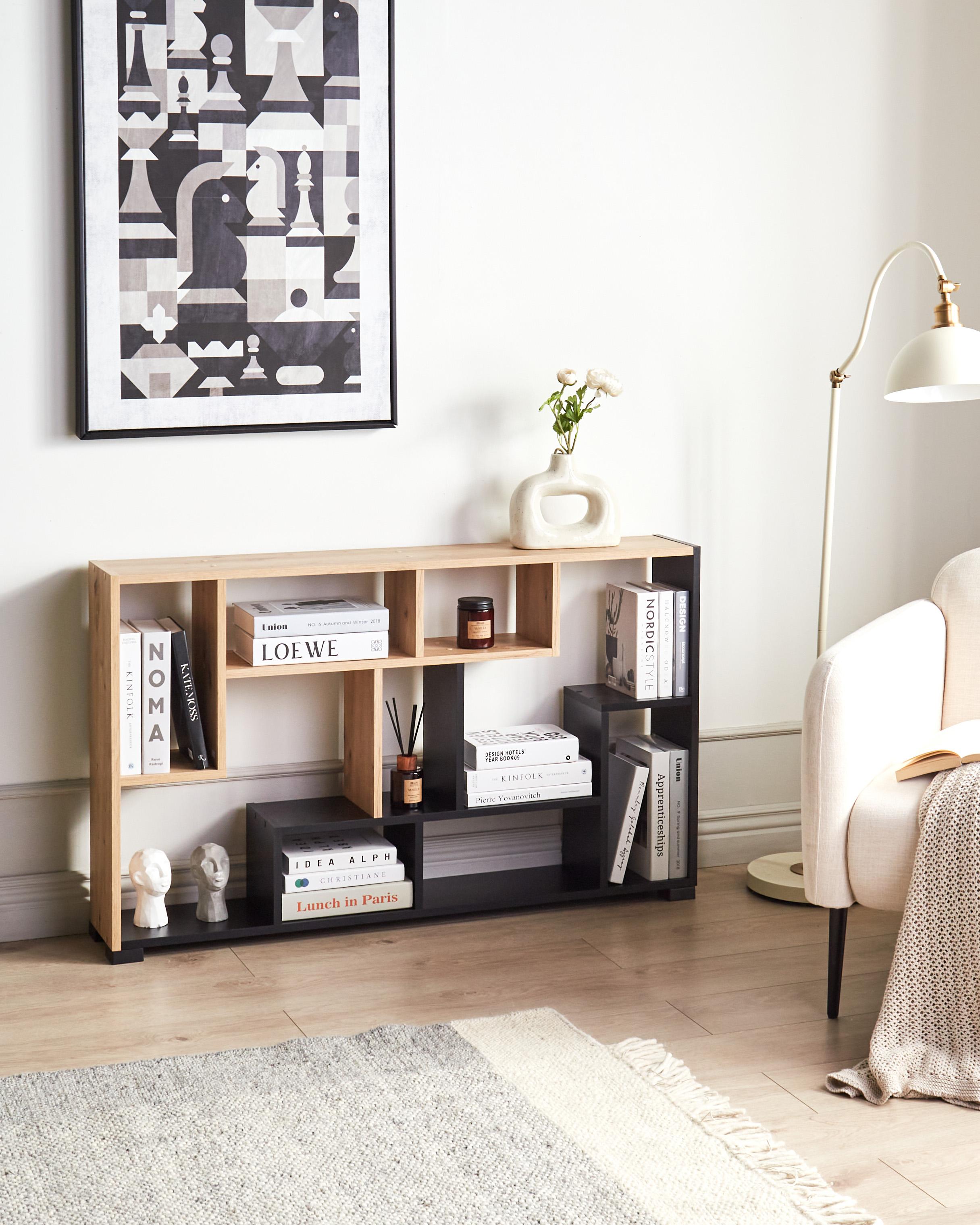 Rek ALMA 122 cm Bruin/zwart