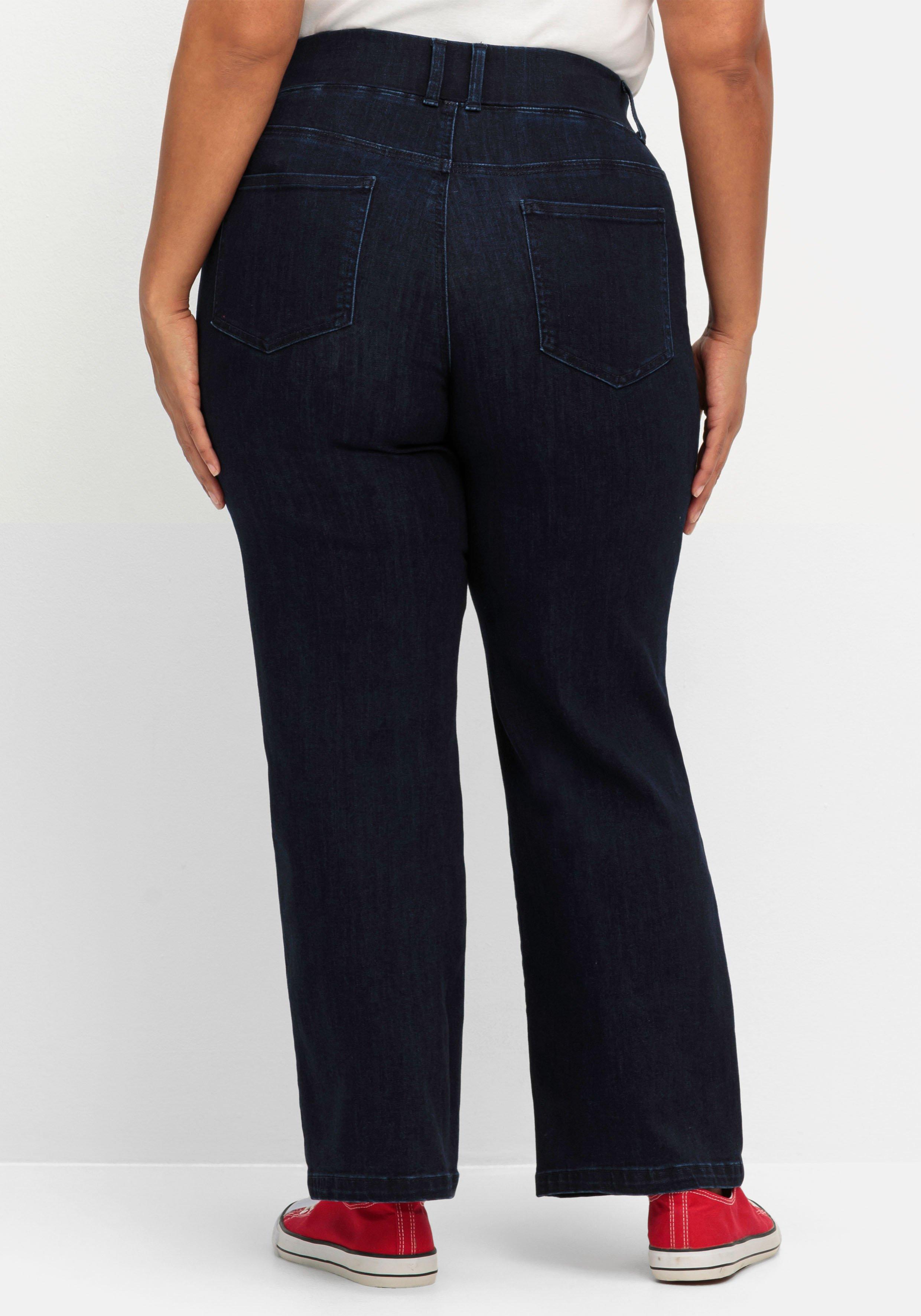 Weite Jeans mit Schlupfbund im Curvy-Schnitt ELLA