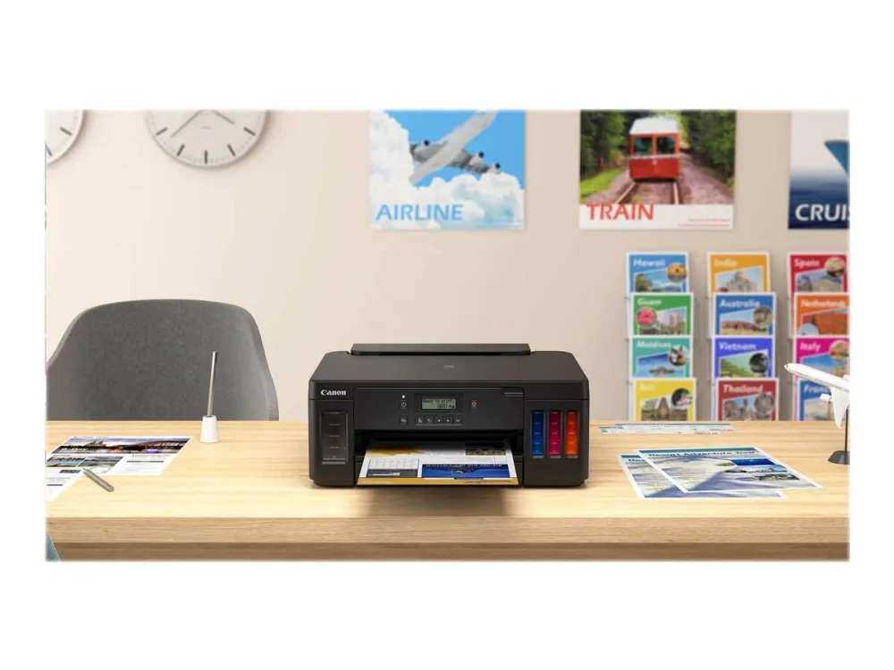 Canon PIXMA G5050 - Printer - farve - Duplex - blækprinter - kan genopfyldes - A4/Legal - op til 13 ipm (mono) / op til 6.8 ipm (farve) - kapacitet: 350 ark - USB 2.0, LAN, Wi-Fi(n)