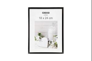 CADRE PHOTO PLASTIQUE VERRE NOIR 18X24CM