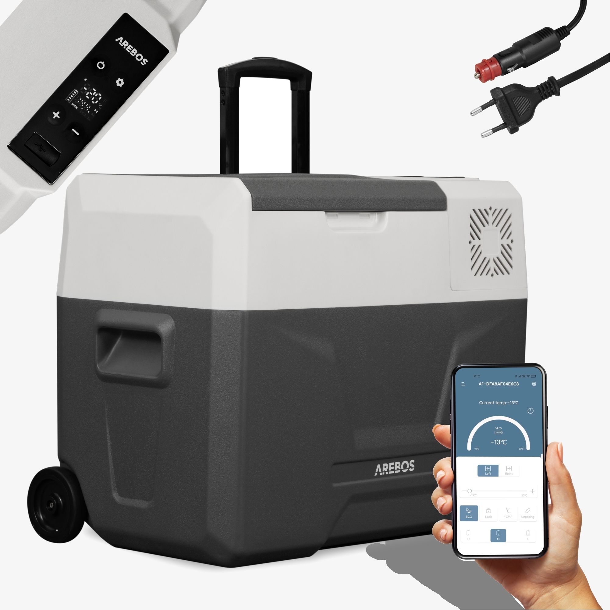 Kompressor Kühlbox mit Rollen 39 L
