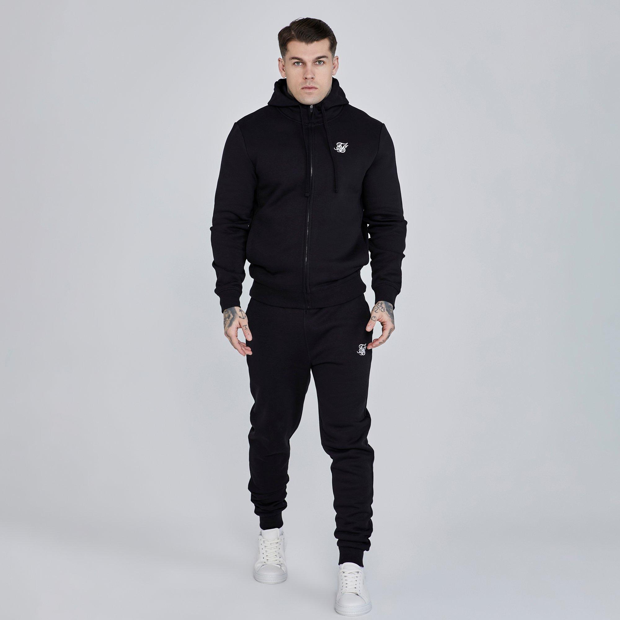 SikSilk Essential Zip Through Hoodie Mens