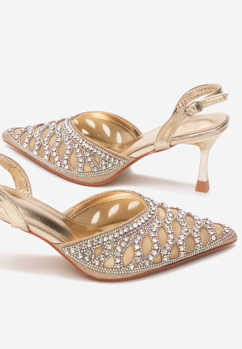 Chaussures à talon fin dorées Charlisa